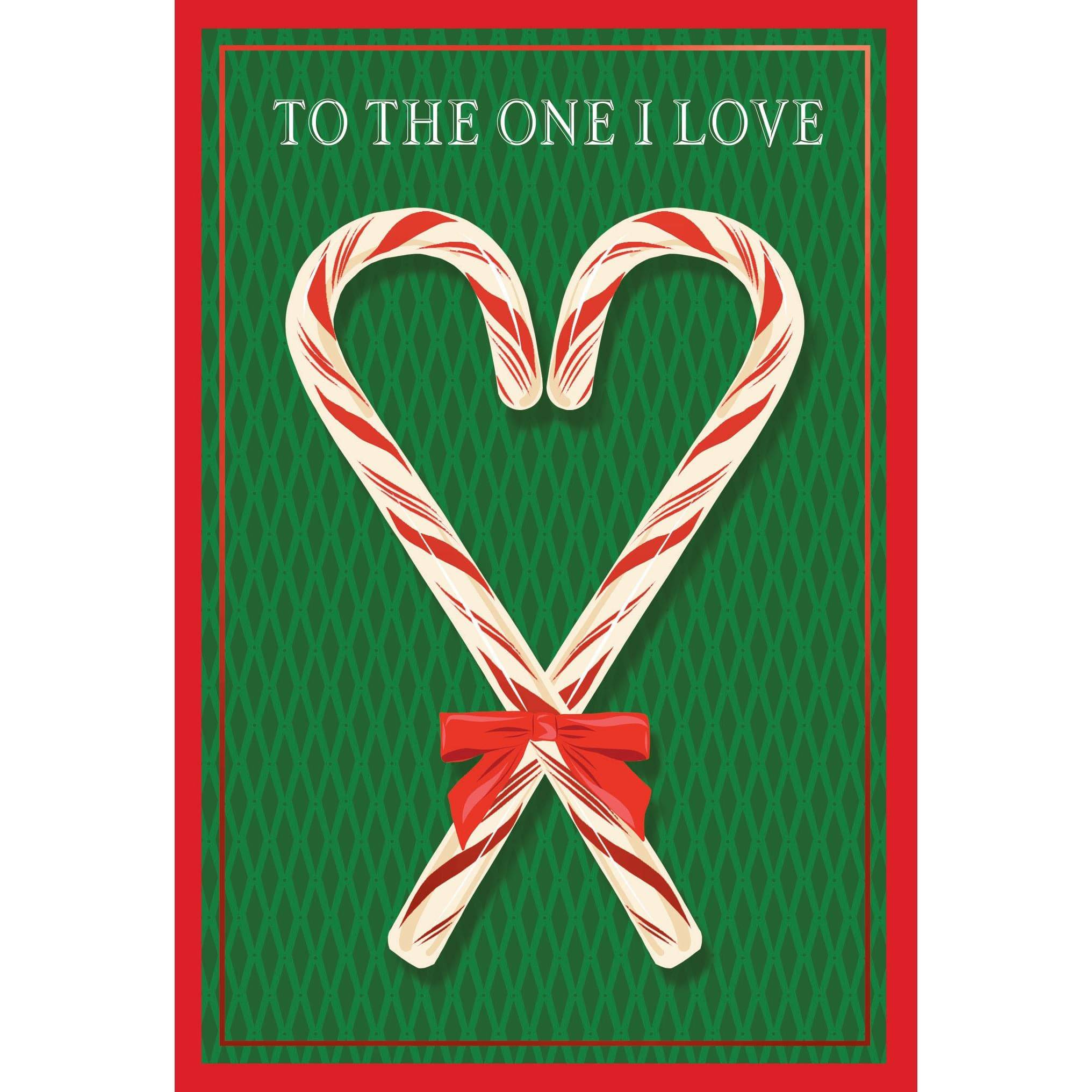 Pictura seasonal Candy Cane Heart Christmas card with festive red and white candy cane heart design for holiday greetings